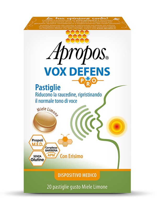 APROPOS VOX DEFENS PRO MIELE LIMONE 20 PASTIGLIE - Farma Nice