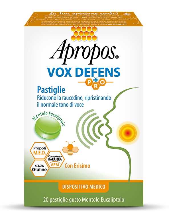 APROPOS VOX DEFENS PRO MENTOLO EUCALIPTO 20 PASTIGLIE - Farma Nice