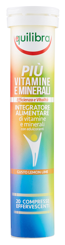 PIU' VITAMINE E MINERALI GUSTO LEMON LIME 20 COMPRESSE EFFERFESCENTI - Farma Nice