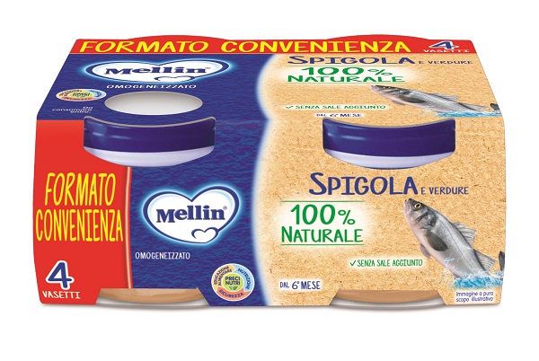 MELLIN OMOGENEIZZATO DI SPIGOLA E VERDURE 4 X 80 G - Farma Nice