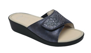 SCARPA LEDEL SYNTHETIC+STRASS W NAVY BLUE TOMAIA IN SIMILPELLE EFFETTO SPAZZOLATO+STRASS FODERA IN PELLE SOTTOPIEDE IN SIMILPELLE SUOLA PU 36 - Farma Nice