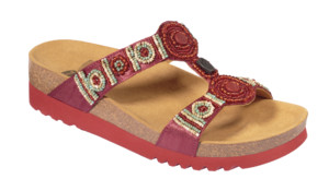 SCARPA NEW BOGOTA' WEDGE SATIN+BEADS W DK RED TOMAIA IN TESSUTO SATIN+PERLINE FODERA IN MICROFIBRA SOTTOPIEDE IN MICROFIBRA SUOLA EVA 39 - Farma Nice