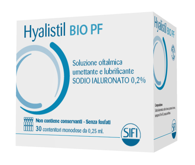 HYALISTIL BIO PF SOLUZIONE OFTALMICA PHOSPHATE FREE MONODOSE A BASE DI ACIDO IALURONICO 0,2% 30 FLACONCINI 0,25 ML - Farma Nice