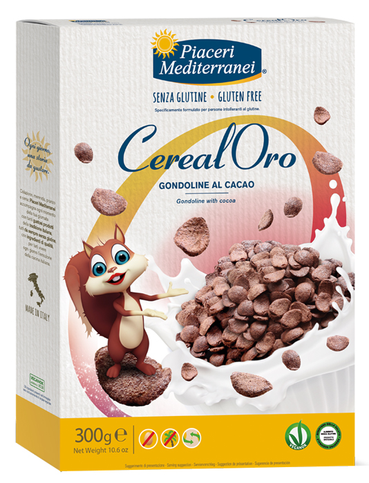 PIACERI MEDITERRANEI CEREALORO GONDOLINE CACAO 300 G - Farma Nice