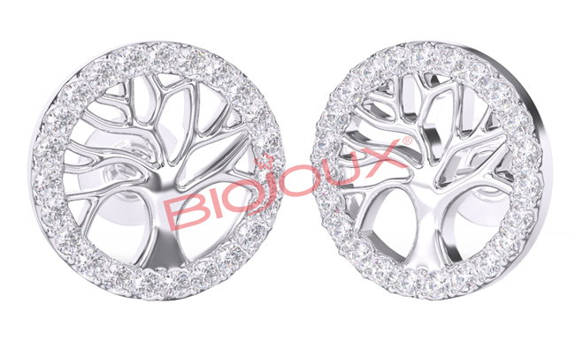 ORECCHINI POST FORATURA TREE OF LIFE WITH CRYSTALS BJT994 - Farma Nice