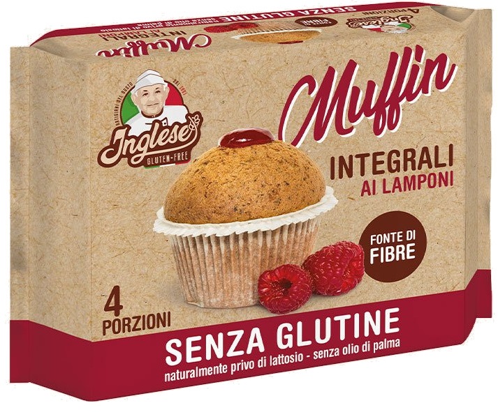 INGLESE MUFFIN INTEGRALI FARCITI AL LAMPONE 4 PEZZI DA 40 G - Farma Nice