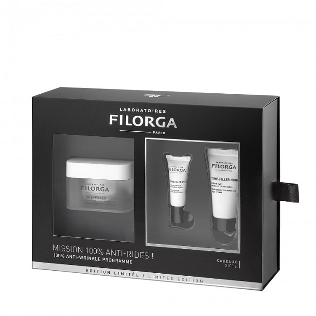 FILORGA BASIC COFFRET TIME 2020 1 TIME FILLER 50 ML + 1 TIME FILLER EYES 4 ML + 1 TIME FILLER NIGHT 15 ML - Farma Nice