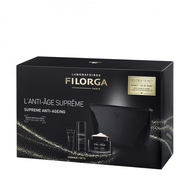 FILORGA LUXURY COFFRET GLOBAL 2020 1 GLOBAL REPAIR 50 ML + 1 GLOBAL REPAIR ESSENCE 50 ML + 1 GLOBAL REPAIR EYES & LIPS 4 ML - Farma Nice