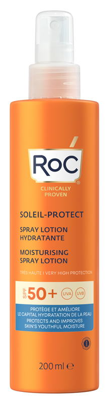 ROC LOZIONE SPRAY SOLARE CORPO SPF 50+ IDRATANTE 200 ML - Farma Nice