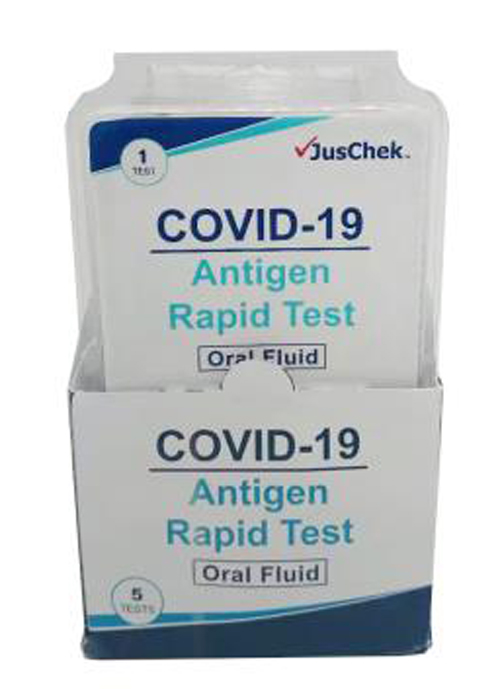 TEST ANTIGENICO RAPIDO COVID-19 JUSCHEK AUTODIAGNOSTICO DETERMINAZIONE QUALITATIVA ANTIGENI SARS-COV-2 IN CAMPIONI SALIVARI MEDIANTE IMMUNOCROMATOGRAFIA - Farma Nice