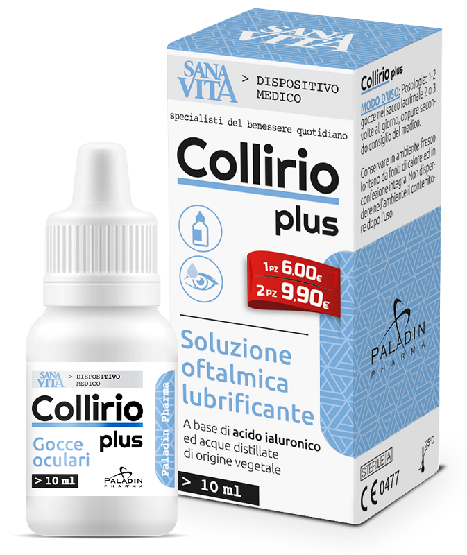 GOCCE OCULARI SANAVITA COLLIRIO PLUS 10 ML - Farma Nice