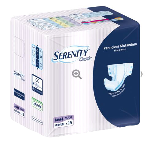 PANNOLONE MUTANDINA SERENITY CLASSIC MAXI TAGLIA EXTRALARGE 15 PEZZI - Farma Nice