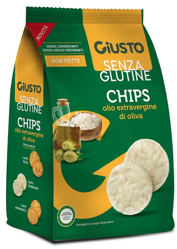 GIUSTO SENZA GLUTINE CHIPS OLIO EXTRAVERGINE DI OLIVA 40 G - Farma Nice