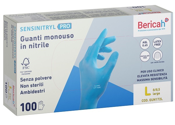 GUANTO MONOUSO SENSINITRYL PRO IN NITRILE LARGE 100 PEZZI - Farma Nice