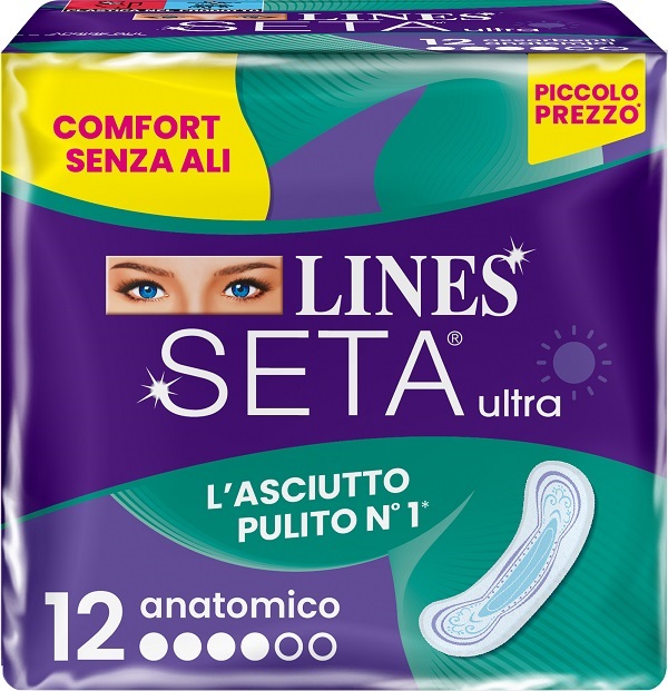 LINES SETA ULTRA ASSORBENTI ANATOMICO DWCT 12 PEZZI - Farma Nice