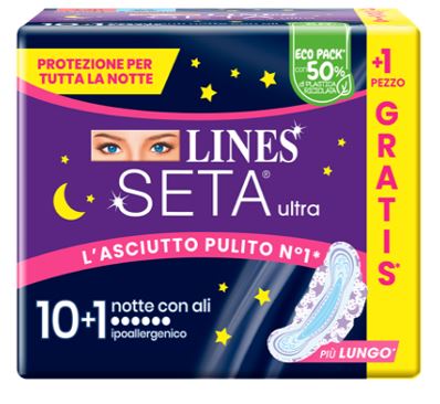 LINES SETA ULTRA ASSORBENTI NOTTE CP 10+1 PEZZI - Farma Nice