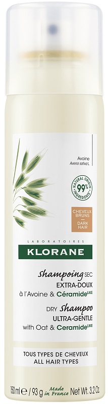 KLORANE SHAMPOO SECCO EXTRA DELICATO AVENA&CERAMIDE CAPELLI SCURI 150 ML - Farma Nice