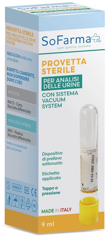 PROVETTA SOTTOVUOTO VACUTEST DA 9 ML SOFARMAPIU' - Farma Nice