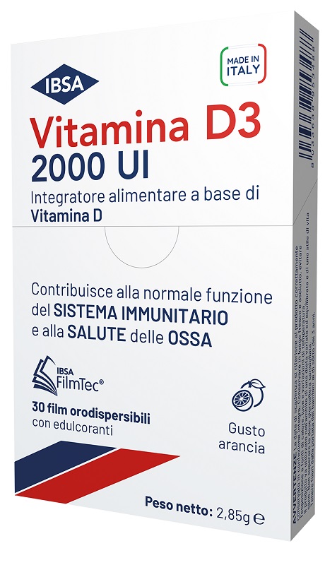 VITAMINA D3 IBSA 2000 UI 30 FILM ORODISPERSIBILI - Farma Nice