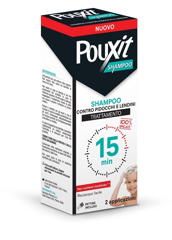 SHAMPOO CONTRO PIDOCCHI E LENDINI POUXIT TRATTAMENTO CON PETTINE INCLUSO 200 ML - Farma Nice