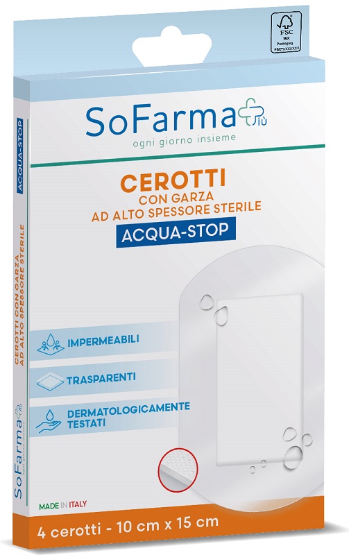 CEROTTO ACQUASTOP 10X15 CM 4 PEZZI SOFARMAPIU' - Farma Nice