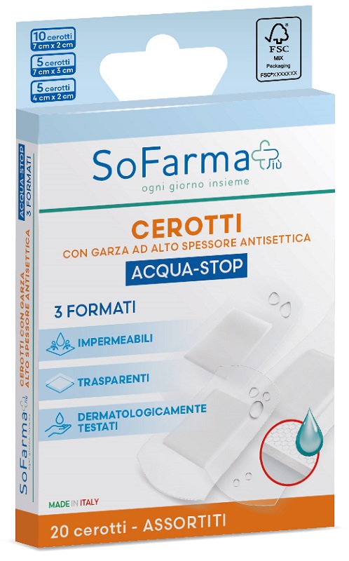 CEROTTO ACQUASTOP ASSORTITI 20 PEZZI SOFARMAPIU' - Farma Nice