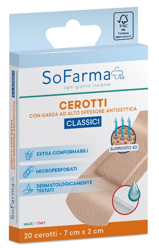 CEROTTO CLASSICO 7X2 CM 20 PEZZI SOFARMAPIU' - Farma Nice