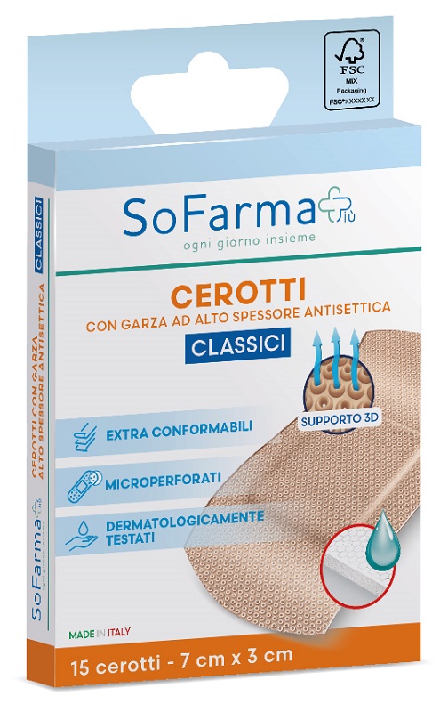 CEROTTO CLASSICO 7X3 CM 15 PEZZI SOFARMAPIU' - Farma Nice