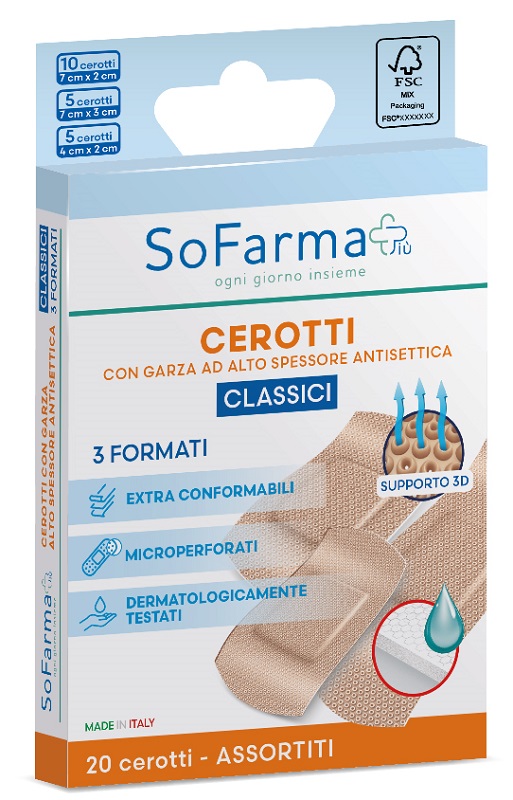 CEROTTO CLASSICO ASSORTITI 20 PEZZI SOFARMAPIU' - Farma Nice
