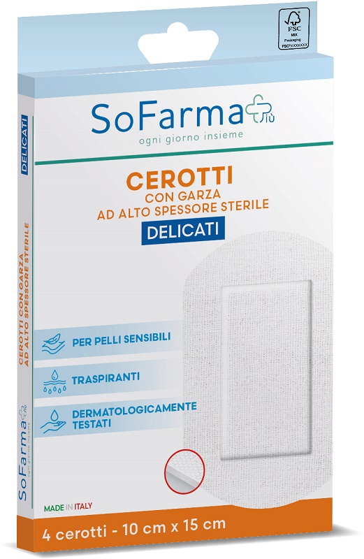 CEROTTO DELICATO 10X15 CM 4 PEZZI SOFARMAPIU' - Farma Nice