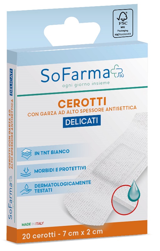 CEROTTO DELICATO 7X2 CM 20 PEZZI SOFARMAPIU' - Farma Nice