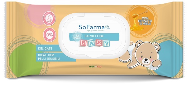 SALVIETTINE BABY MIELE 72 PEZZI SOFARMAPIU' - Farma Nice