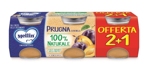 MELLIN OMOGENEIZZATO PRUGNA 3 PEZZI DA 100 G - Farma Nice