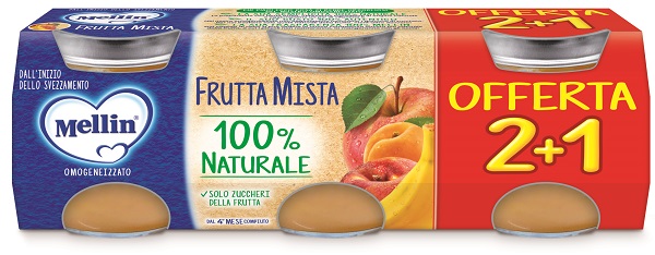 MELLIN OMOGENEIZZATO FRUTTA MISTA 3 PEZZI DA 100 G - Farma Nice