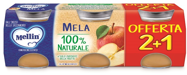 MELLIN OMOGENEIZZATO MELA 3PZ DA 100 G - Farma Nice