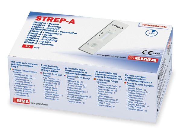 TEST STREP A PER LA RILEVAZIONE DELLO STREPTOCOCCO 20 PEZZI - Farma Nice