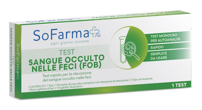 TEST AUTODIAGNOSTICO RAPIDO SOFARMAPIU' PER LA RILEVAZIONE DEL SANGUE OCCULTO NELLE FECI - Farma Nice