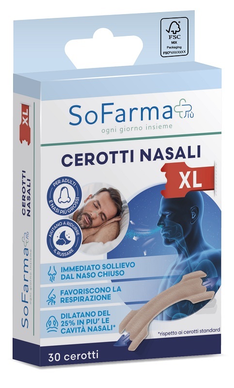 CEROTTO NASALE EXTRA LARGE 6,7 X2CM 30 PEZZI SOFARMAPIU' - Farma Nice