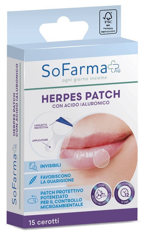 CEROTTO HERPES PATCH CON ACIDO IALURONICO 15 PEZZI SOFARMAPIU' - Farma Nice