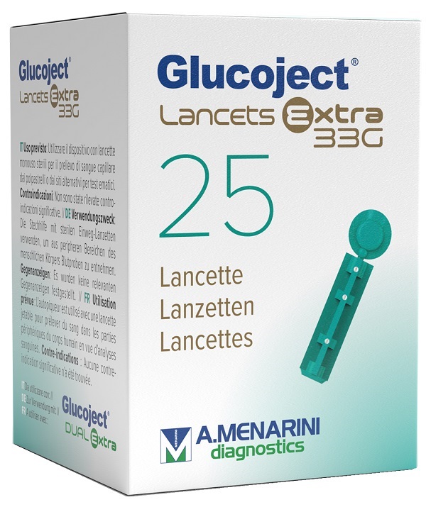 LANCETTA PUNGIDITO GLUCOJET EXTRA GAUGE 33 25 PEZZI - Farma Nice