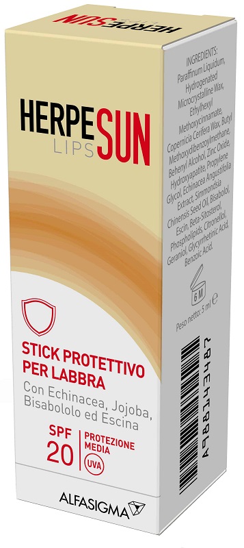 HERPESUN LIP STICK LABBRA SPF 20 5 ML - Farma Nice