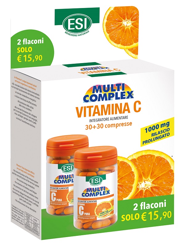 ESI VITAMINA C 1000MG RILASCIO PROLUNGATO 30+30 COMPRESSE SENZA GLUTINE - Farma Nice