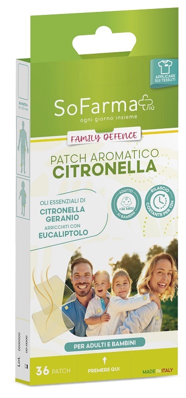 CEROTTO AROMATICO CITRONELLA FAMILY DEFENCE 36 PEZZI SOFARMAPIU' - Farma Nice