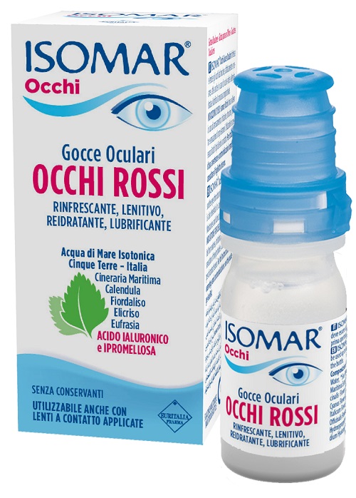 ISOMAR OCCHI ROSSI GOCCE OCULARI ACIDO IALURONICO 0,20% 10 ML - Farma Nice