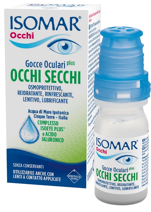 ISOMAR OCCHI SECCHI PLUS GOCCE OCULARI ACIDO IALURONICO 0,25% 10 ML - Farma Nice