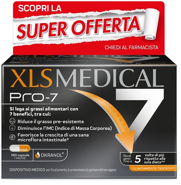 XLS MEDICAL PRO-7 180 CAPSULE TAGLIO PREZZO - Farma Nice