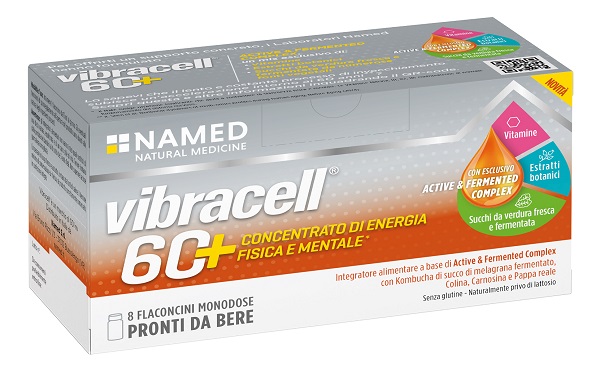VIBRACELL 60+ 8 FLACONCINI 15 ML SENZA GLUTINE NATURALMENTE PRIVO DI LATTOSIO - Farma Nice