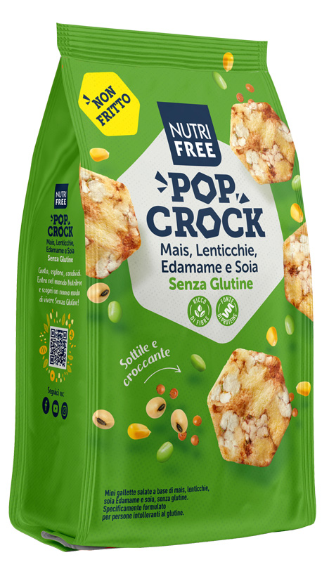 NUTRIFREE POP CROCK MAIS LENTICCHIE E EDAMAME E SOIA 60 G - Farma Nice
