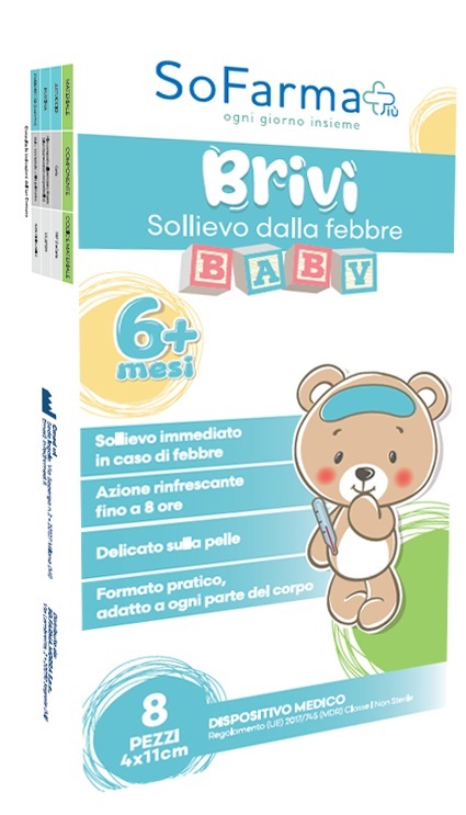 BRIVI' SOLLIEVO DALLA FEBBRE 4X11 CM 8 PEZZI SOFARMAPIU' - Farma Nice