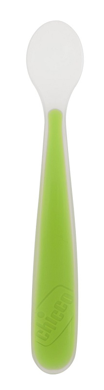 CHICCO SOFTLY SPOON CUCCHIAIO MORBIDO IN SILICONE VERDE 6M+ - Farma Nice